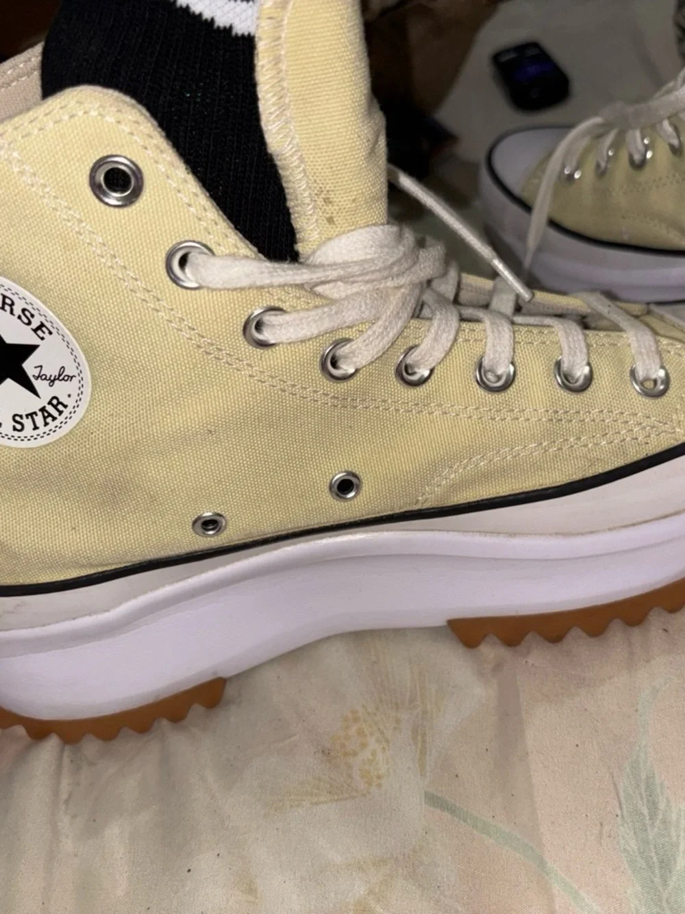 Converse Women's High-Top Sneakers in Pale Yellow